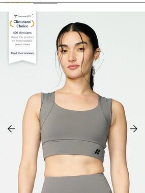 Gray Wide-Strap Sports Bra for Low-Impact Support